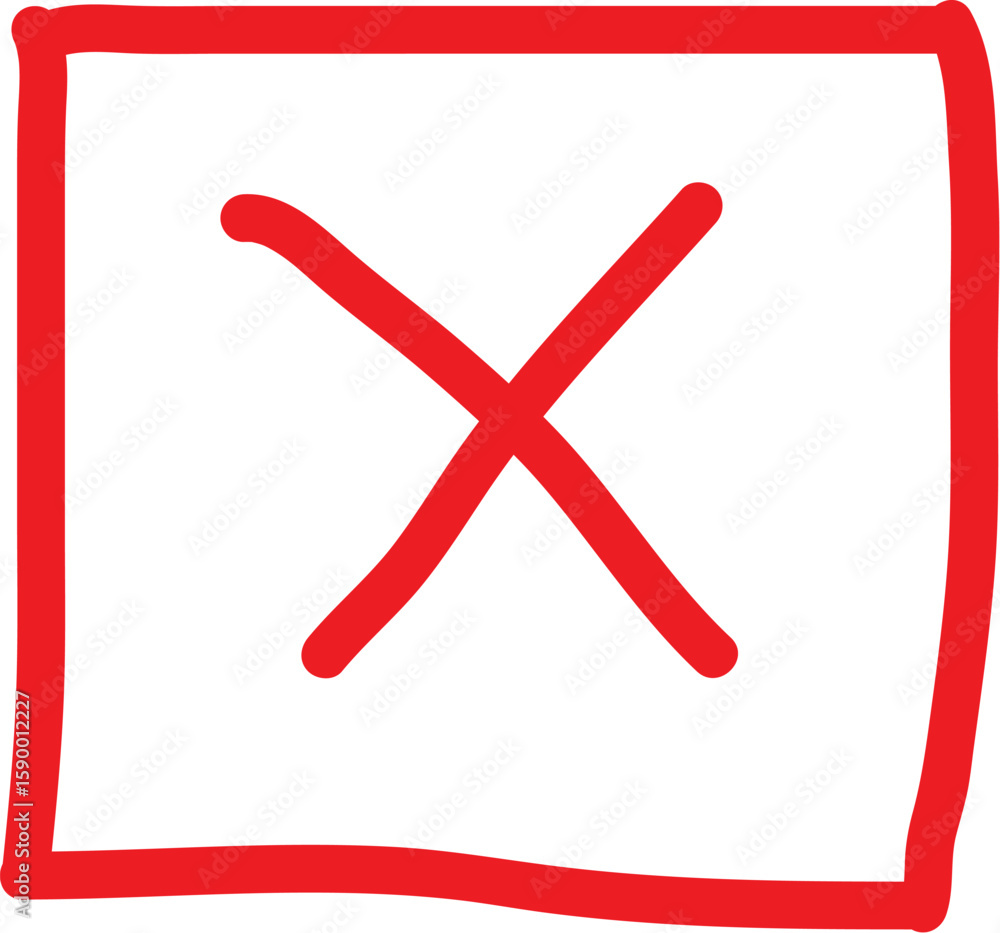 Poster a cross mark inside a square possibly a medical symbol or a cancellation icon created in vector form