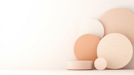 Fototapeta premium Minimal pastel circle podiums for beauty product display background