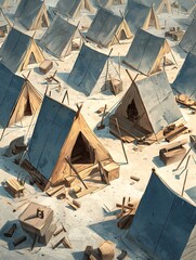 Golden Wheat Field with Trees Under a Blue Sky