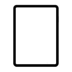 tablet pc screen isolated on white background