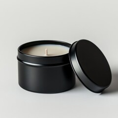 Candlelit Spa Ambience with Wooden Tray and Bathtub

