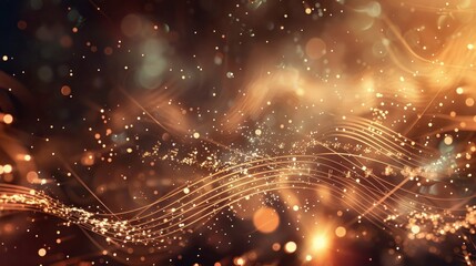 Elegant holiday concert setting with sparkling stage lights and musical warmth