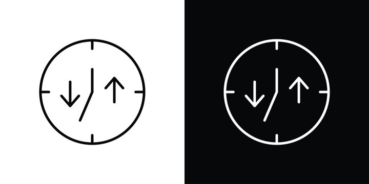 Uptime and downtime icon black vector concept - stock vector.