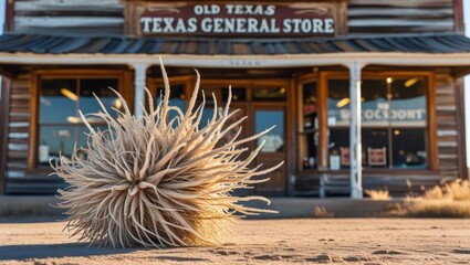 Tumbleweed in Front of Old Texas General Store