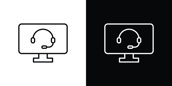 Tech support icon black vector concept - stock vector.