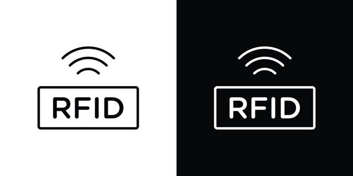 RFID icon black vector concept - stock vector.