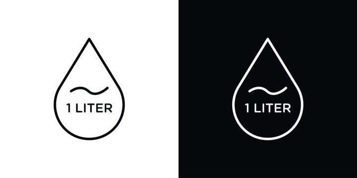Liter icon black vector concept - stock vector.