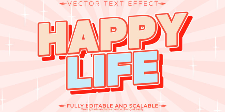 Retro, vintage text effect, editable 70s and 80s text style - Powered by Adobe