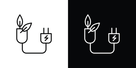 Obraz premium Biomass energy icon black vector concept - stock vector.