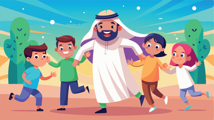 Fototapeta premium Trade Winds of Joy, Cultural Pride: The Heart of Arab Gulf Commerce