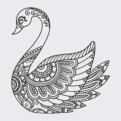 Animal mandla line art coloring page