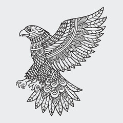 Animal mandla line art coloring page