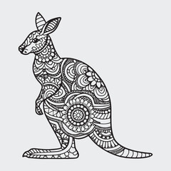 Animal mandla line art coloring page