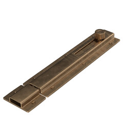 3D rendering illustration of a sliding bolt door latch with knob