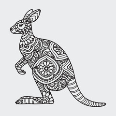 Animal mandla line art coloring page