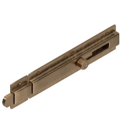3D rendering illustration of a sliding bolt door latch with knob