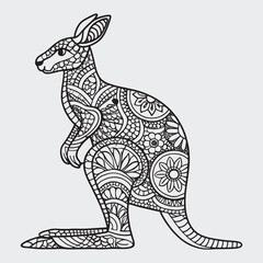 Animal mandla line art coloring page