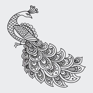 Animal mandla line art coloring page