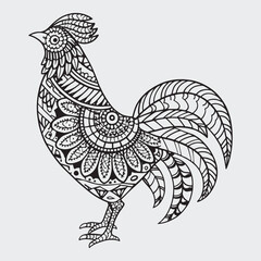 Animal mandla line art coloring page