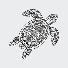 Animal mandla line art coloring page