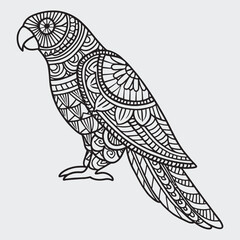 Animal mandla line art coloring page