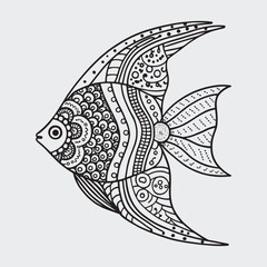 Naklejka premium Animal mandla line art coloring page