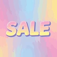 Sale sign, banner, poster, sticker on colorful gradient background