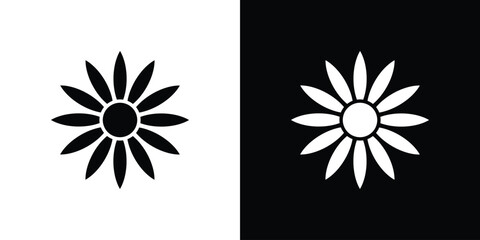 Fototapeta premium Sunflower icon vector flat symbol, glyph sign. icon concept illustration