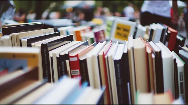 Outdoor antique book and record market