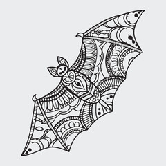 Animal mandla line art coloring page