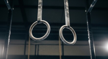 Close Chalked Gymnastic Rings Gently