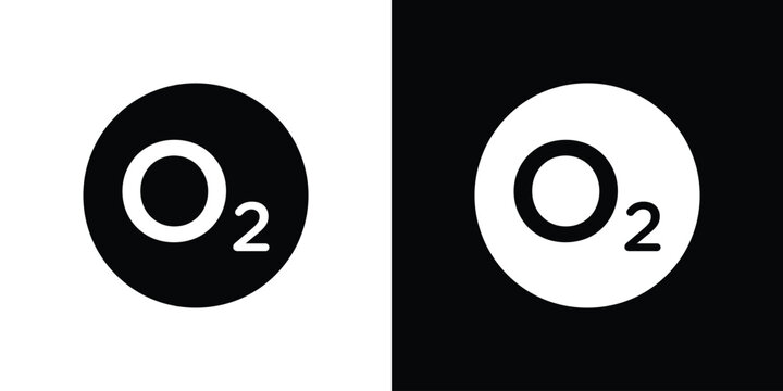 Oxygen O2 icon vector flat symbol, glyph sign. icon concept illustration