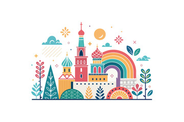 Naklejka premium Colorful vector on whit background.01
