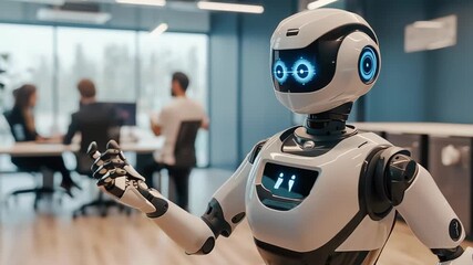 Modern office ai robot in business meeting setting - Powered by Adobe