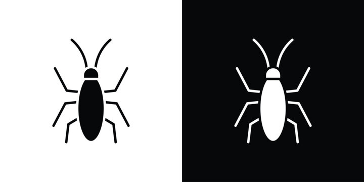 Cockroach icon vector flat symbol, glyph sign. icon concept illustration