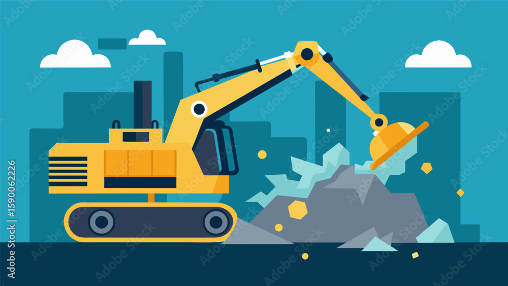 Poster an automated demolition machine precisely breaks down and clears away debris minimizing the risk of 
