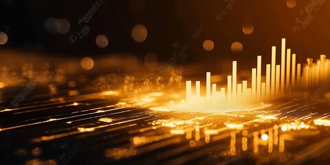 Gold candlestick with stock market investment trading graph growth.Trade business analytics graph and financial chart.Finance chart,stock market business and exchange financial growth graph