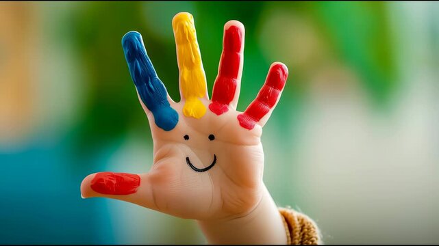 painted child hand