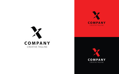 Monogram 3D logo with letter X in isometric top-left view for your business