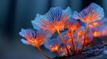 spring flowers in the forest and mushroom