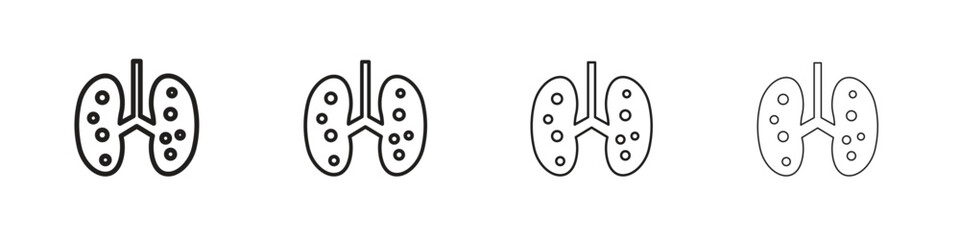 Tuberculosis TB icon collection. Vector illustration EPS10.