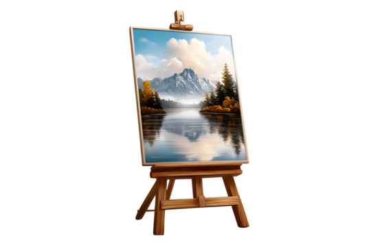 A canvas painting itself, isolated on transparent background
