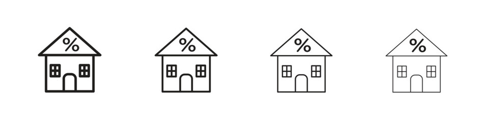 Mortgage rate icon collection. Vector illustration EPS10.