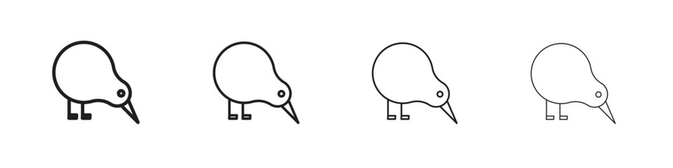 Kiwi bird icon collection. Vector illustration EPS10.