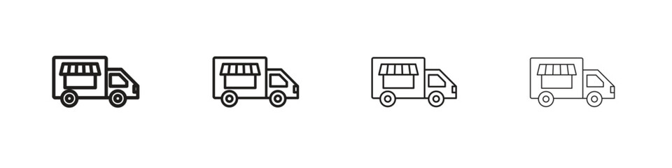 Food truck icon collection. Vector illustration EPS10.