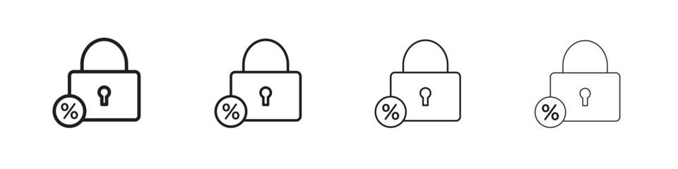 Fixed rate mortgage icon collection. Vector illustration EPS10.