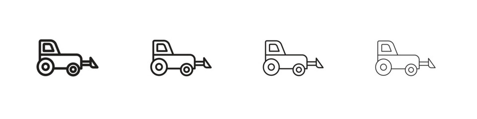 Bulldozer icon collection. Vector illustration EPS10.