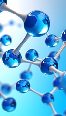 Discover the molecular structure of blue atom science model for medical research use