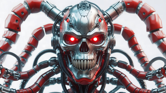 Robotic skull monster killer machine thrilling disturbing creature