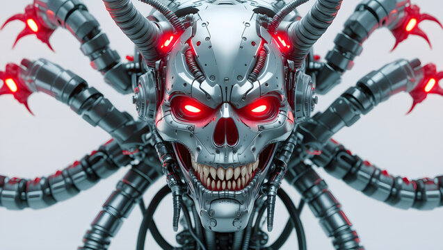 Robotic skull monster killer machine thrilling disturbing creature